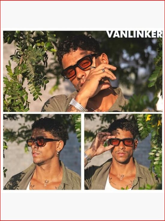 Vintage Trendy Square Chunky Rectangle Sunglasses UV400 main image 7